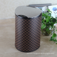 Stainless Steel Lip Leather Aotomatic Sensor Dust Bin (E-12LB)